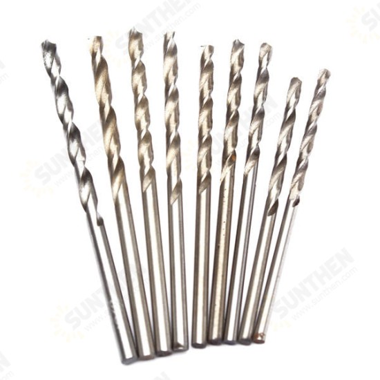 10Pcs 0.3-3mm Micro HSS Twist Drilling Bits Straight Shank Electrical Drill Tool