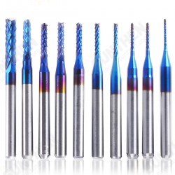 10Pcs 0.8-3mm Blue Nano Coating Engraving Milling Cutter Carbide End Mill CNC Router Bits 1/8 Inch Shank 10Pcs 0.8-3mm Blue Nano Coating Engraving Milling Cutter Carbide End Mill CNC Router Bits 1/8 Inch Shank