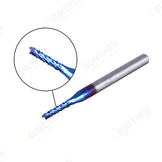 10Pcs 0.8-3mm Blue Nano Coating Engraving Milling Cutter Carbide End Mill CNC Router Bits 1/8 Inch Shank