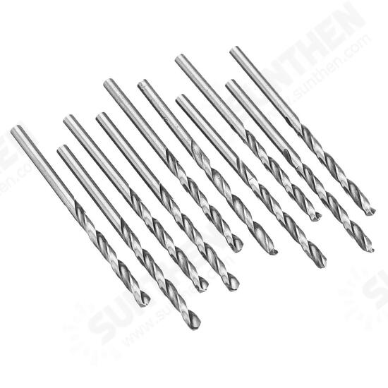 10Pcs 2.2-4.0mm Drill Bit HSS High Speed Steel Straight Shank Twist Drill Bit For Hand Twist Drill