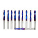 10Pcs 3.175mm Shank 0.8x8mm Nano Blue Coated Spiral Ball Nose End Mill CNC Milling Cutter