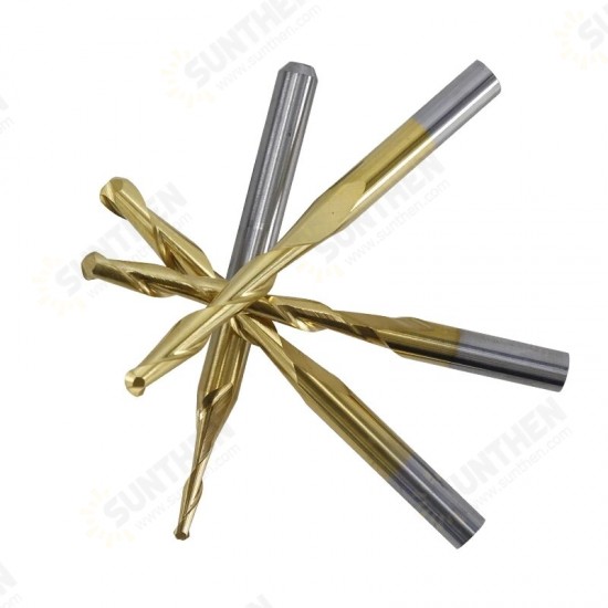 10Pcs 3.175mm Shank Titanium Coated Ball Nose End Mill Carbide Milling Cutter Spiral CNC Router Bit Engraving Bit 10Pcs 3.175mm Shank Titanium Coated Ball Nose End Mill Carbide Milling Cutter Spiral CNC Router Bit Engraving Bit