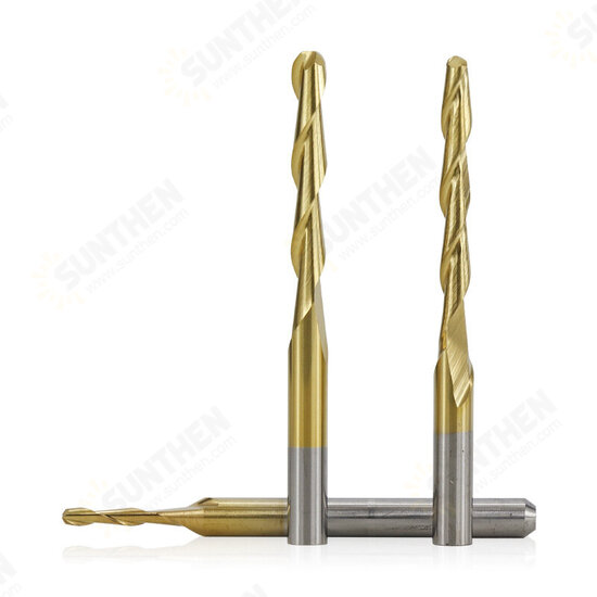 10Pcs 3.175mm Shank Titanium Coated Ball Nose End Mill Carbide Milling Cutter Spiral CNC Router Bit Engraving Bit 10Pcs 3.175mm Shank Titanium Coated Ball Nose End Mill Carbide Milling Cutter Spiral CNC Router Bit Engraving Bit