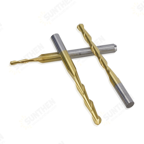 10Pcs 3.175mm Shank Titanium Coated Ball Nose End Mill Carbide Milling Cutter Spiral CNC Router Bit Engraving Bit 10Pcs 3.175mm Shank Titanium Coated Ball Nose End Mill Carbide Milling Cutter Spiral CNC Router Bit Engraving Bit