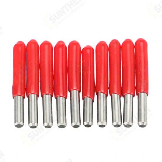 10Pcs 3.175mm Shank V-shape PCB Engraving Drill Bit Single Grooving Flat Bottom 0.8-3mm CNC Router Mill Carbide Milling Cutter Engraving Tool