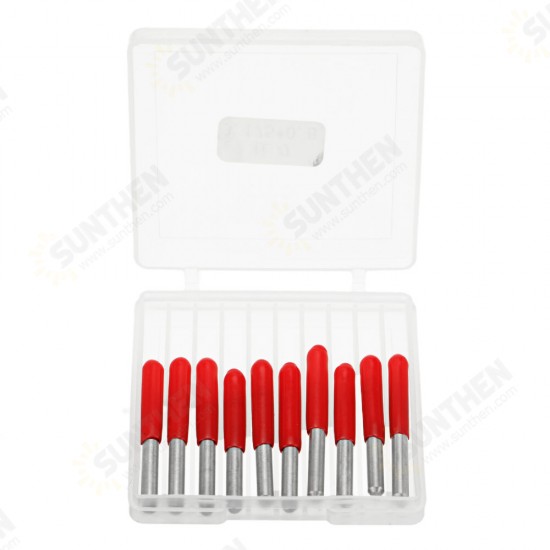 10Pcs 3.175mm Shank V-shape PCB Engraving Drill Bit Single Grooving Flat Bottom 0.8-3mm CNC Router Mill Carbide Milling Cutter Engraving Tool 10Pcs 3.175mm Shank V-shape PCB Engraving Drill Bit Single Grooving Flat Bottom 0.8-3mm CNC Router Mill Carbide Milling Cutter Engraving Tool