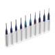 10pcs 0.6-1.0mm Blue NACO Coated PCB Bits Carbide Engraving Milling Cutter For CNC Tool Rotary Burrs