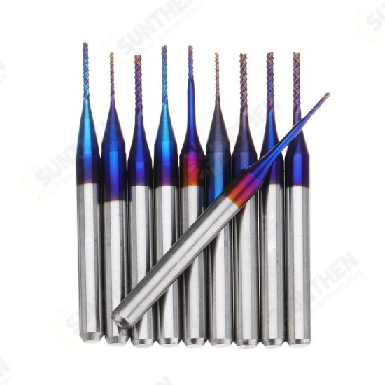10pcs 0.6-1.0mm Blue NACO Coated PCB Bits Carbide Engraving Milling Cutter For CNC Tool Rotary Burrs 10pcs 0.6-1.0mm Blue NACO Coated PCB Bits Carbide Engraving Milling Cutter For CNC Tool Rotary Burrs