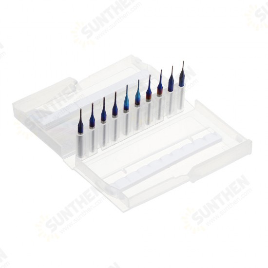 10pcs 0.6-1.0mm Blue NACO Coated PCB Bits Carbide Engraving Milling Cutter For CNC Tool Rotary Burrs 10pcs 0.6-1.0mm Blue NACO Coated PCB Bits Carbide Engraving Milling Cutter For CNC Tool Rotary Burrs