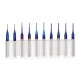 10pcs 0.6-1.0mm Blue NACO Coated PCB Bits Carbide Engraving Milling Cutter For CNC Tool Rotary Burrs