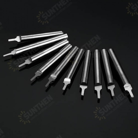 10pcs 1.0x3mm 3.175mm Shank Tungsten Steel Milling Cutter Engraving Bits