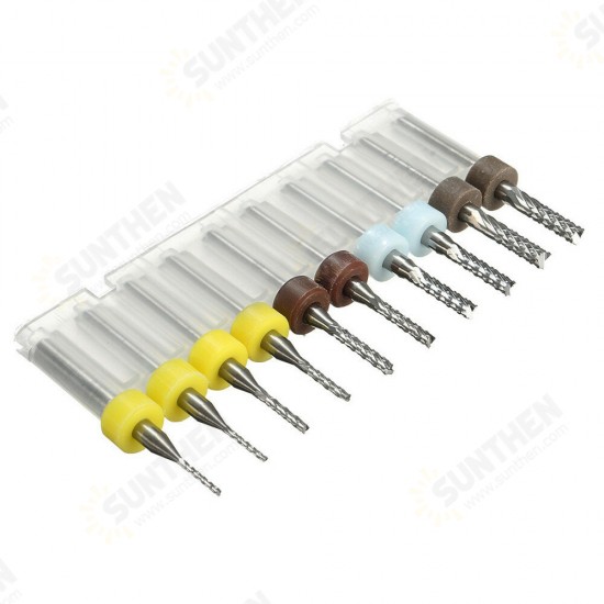 10pcs 1/1.5/2/2.5/3mm Carbide End Mill Cutter PCB Drill Bit 10pcs 1/1.5/2/2.5/3mm Carbide End Mill Cutter PCB Drill Bit