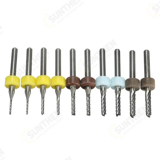 10pcs 1/1.5/2/2.5/3mm Carbide End Mill Cutter PCB Drill Bit 10pcs 1/1.5/2/2.5/3mm Carbide End Mill Cutter PCB Drill Bit
