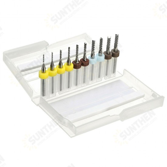 10pcs 1/1.5/2/2.5/3mm Carbide End Mill Cutter PCB Drill Bit 10pcs 1/1.5/2/2.5/3mm Carbide End Mill Cutter PCB Drill Bit