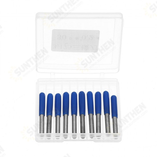 10pcs 15 Degree 0.1/0.2/0.3mm Tip 3.175mm Shank Engraving Bit CNC Tool