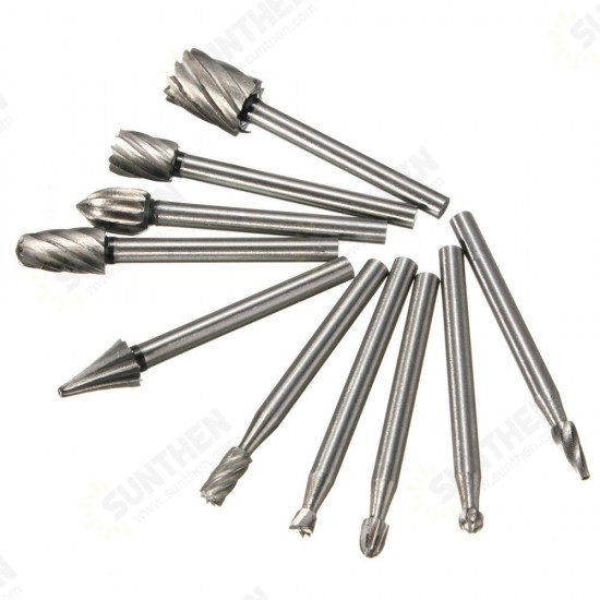 10pcs 1/8 Inch Shank Milling Rotary File Burrs Bit Set Wood Carving Rasps Router Bits Grinding Head 10pcs 1/8 Inch Shank Milling Rotary File Burrs Bit Set Wood Carving Rasps Router Bits Grinding Head