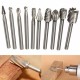 10pcs 1/8 Inch Shank Milling Rotary File Burrs Bit Set Wood Carving Rasps Router Bits Grinding Head