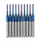 10pcs 2.2/2.4/2.5/3.0mm Blue NACO Coated PCB Bit Carbide Engraving Milling Cutter For CNC Tool Rotary Burrs