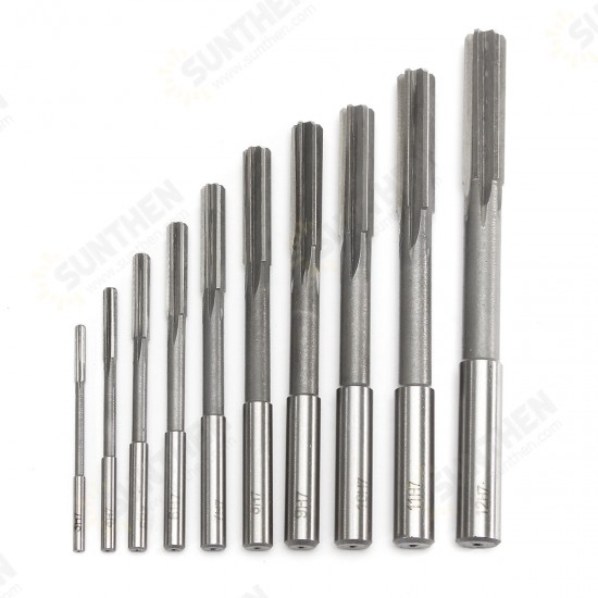 10pcs 3-12mm HSS Machine Reamer Set H7 Straight Shank Milling Chucking Reamer 10pcs 3-12mm HSS Machine Reamer Set H7 Straight Shank Milling Chucking Reamer