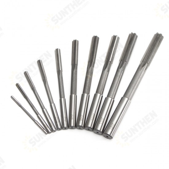 10pcs 3-12mm HSS Machine Reamer Set H7 Straight Shank Milling Chucking Reamer 10pcs 3-12mm HSS Machine Reamer Set H7 Straight Shank Milling Chucking Reamer
