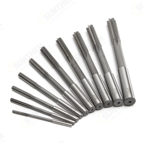 10pcs 3-12mm HSS Machine Reamer Set H7 Straight Shank Milling Chucking Reamer