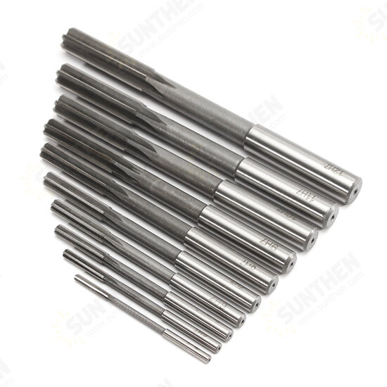10pcs 3-12mm HSS Machine Reamer Set H7 Straight Shank Milling Chucking Reamer 10pcs 3-12mm HSS Machine Reamer Set H7 Straight Shank Milling Chucking Reamer