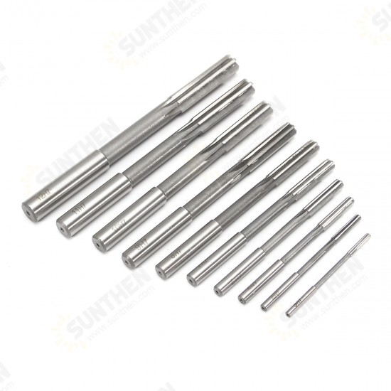 10pcs 3-12mm HSS Machine Reamer Set H7 Straight Shank Milling Chucking Reamer 10pcs 3-12mm HSS Machine Reamer Set H7 Straight Shank Milling Chucking Reamer