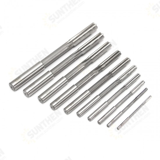 10pcs 3-12mm HSS Machine Reamer Set H7 Straight Shank Milling Chucking Reamer