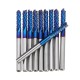 10pcs 3.175mm Blue NACO Coated PCB Bits Carbide Engraving Milling Cutter For CNC Tool Rotary Burrs