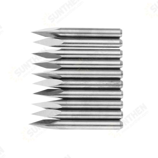 10pcs 3.175mm Shank 10 Degree 0.1/0.2/0.3mm Tip Tungsten Steel Engraving Bit CNC Tool 10pcs 3.175mm Shank 10 Degree 0.1/0.2/0.3mm Tip Tungsten Steel Engraving Bit CNC Tool