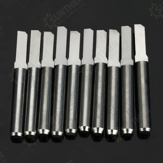 10pcs 3.175mm Shank 2.5x8mm Tungsten Steel Parallel Milling Cutter Engraving Bits