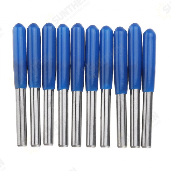 10pcs 3.175mm Shank 60 Degree 0.1/0.2/0.3mm Tip Tungsten Steel Engraving Bit CNC Tool