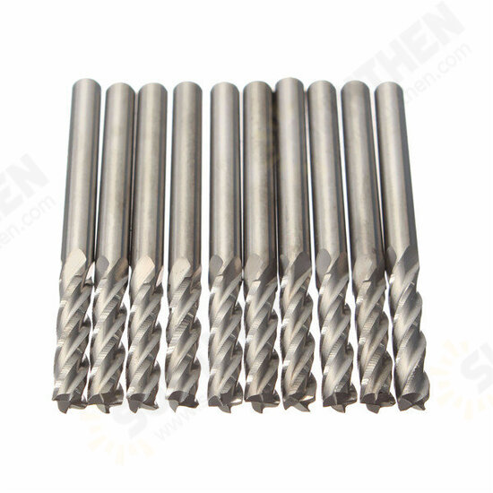 10pcs 3.175mm Shank Carbide Milling Cutter CNC 4 Flute Spiral Bit End Mill CEL 15mm