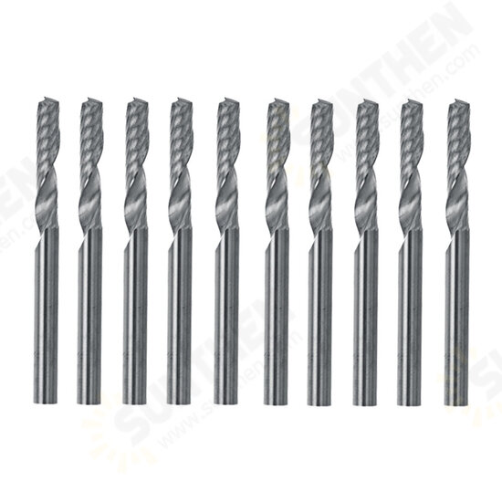 10pcs 3.175mm Single Flute End Mill Cutter Carbide CNC Router Bit Milling Cutter