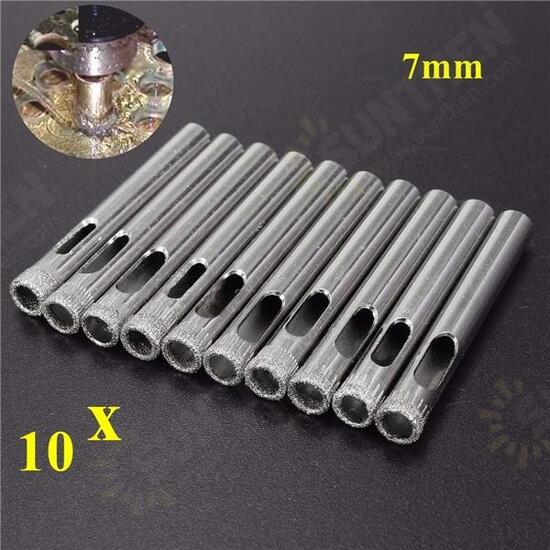 10pcs 7mm Diamond Hole Saw Drill Bits for Glass Ceramic Marble