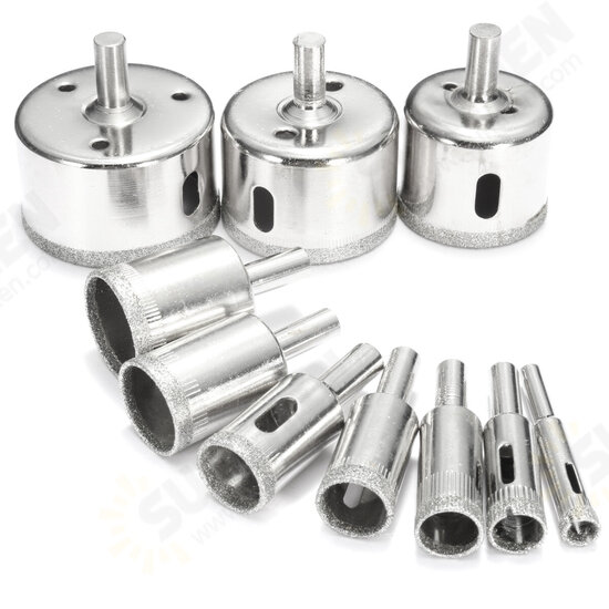 10pcs Diamond Hole Saw Set Tile Ceramic Glass Porcelain Marble 8mm-50mm Hole Saw Drill Bit 10pcs Diamond Hole Saw Set Tile Ceramic Glass Porcelain Marble 8mm-50mm Hole Saw Drill Bit
