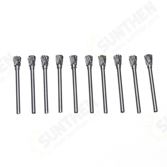 10pcs Double-striped Tungsten Steel Solid Carbide Burrs Rotary File Tools Drill Bits Kit