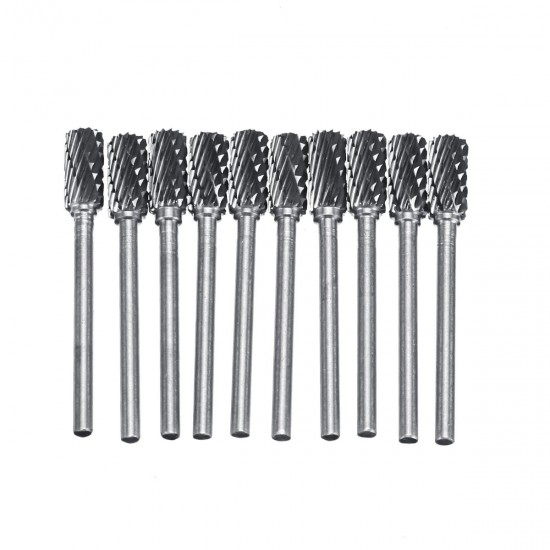 10pcs Double-striped Tungsten Steel Solid Carbide Burrs Rotary File Tools Drill Bits Kit