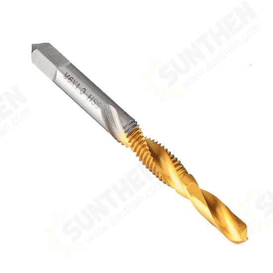 10pcs M3-10 Countersink Drill Bit HSS Titanium Coating M3/4/5/6/8/10 Tapping Chamfering Drill Machine Thread Tap