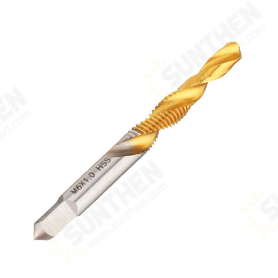 10pcs M3-10 Countersink Drill Bit HSS Titanium Coating M3/4/5/6/8/10 Tapping Chamfering Drill Machine Thread Tap