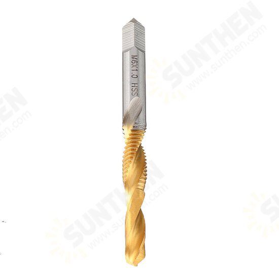 10pcs M3-10 Countersink Drill Bit HSS Titanium Coating M3/4/5/6/8/10 Tapping Chamfering Drill Machine Thread Tap