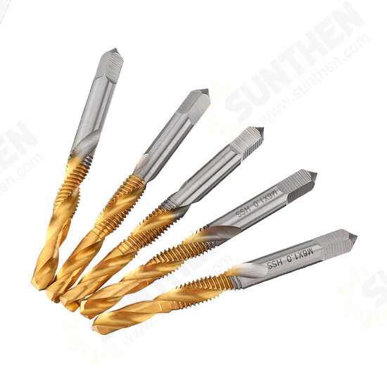 10pcs M3-10 Countersink Drill Bit HSS Titanium Coating M3/4/5/6/8/10 Tapping Chamfering Drill Machine Thread Tap