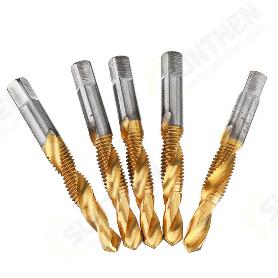 10pcs M3-10 Countersink Drill Bit HSS Titanium Coating M3/4/5/6/8/10 Tapping Chamfering Drill Machine Thread Tap