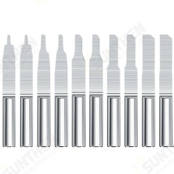10pcs PCB Engraving Bits 3.175mm Shank Carbide End Mill Tipped 0.8-3.0mm Carving Bits Single Flute Column Knife CNC Router Tool