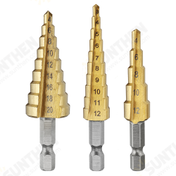 10pcs Step Drill Bit Set 1/4 Inch Hex Shank 5 Flute Countersink Drill Bit Set with Automatic Center Punch