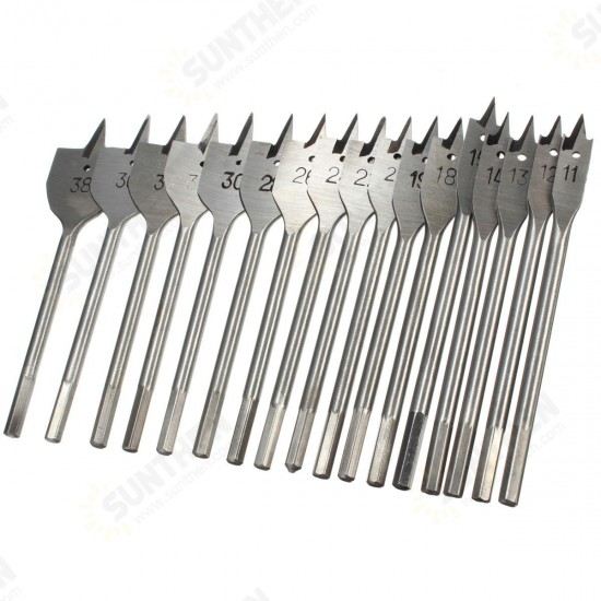 11-38mm Wood Flat Drill Bits Hex Shank Wood Working Spade Drill Bits 11-38mm Wood Flat Drill Bits Hex Shank Wood Working Spade Drill Bits