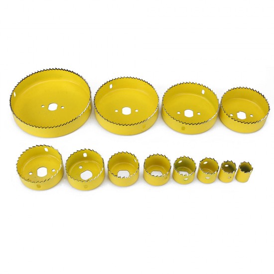 11/16Pcs 19-127mm Alloy Woodworking Hole Saw Cutter Gypsum Board PVC Wood Plate Reamer Hole Distance Set