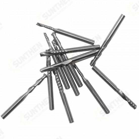 12 Pcs Carbide End Mill Cutter 1/8inch Cnc Router Bits Double Flute Tools 1 Flute Single Edged Milling Cutter