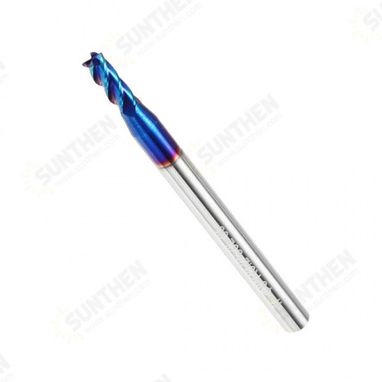 1/2/3/4mm Ball Nose 4 Flutes Milling Cutter R0.2-R1.0 Nano Blue Coating Carbide End Mill