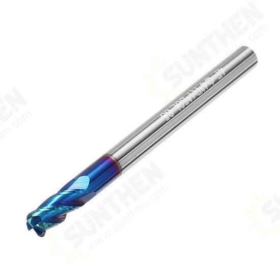 1/2/3/4mm Ball Nose 4 Flutes Milling Cutter R0.2-R1.0 Nano Blue Coating Carbide End Mill